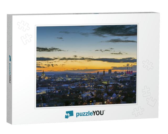 Aerial View of Hannover At Evening. Lower Saxony... Jigsaw Puzzle