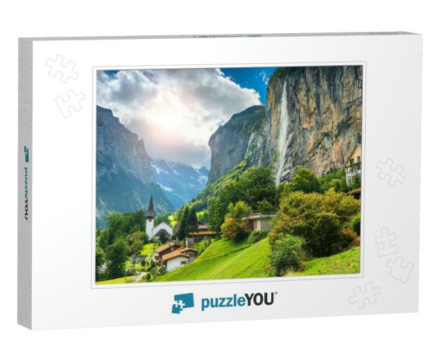Amazing Touristic Alpine Village with Famous Church & Sta... Jigsaw Puzzle