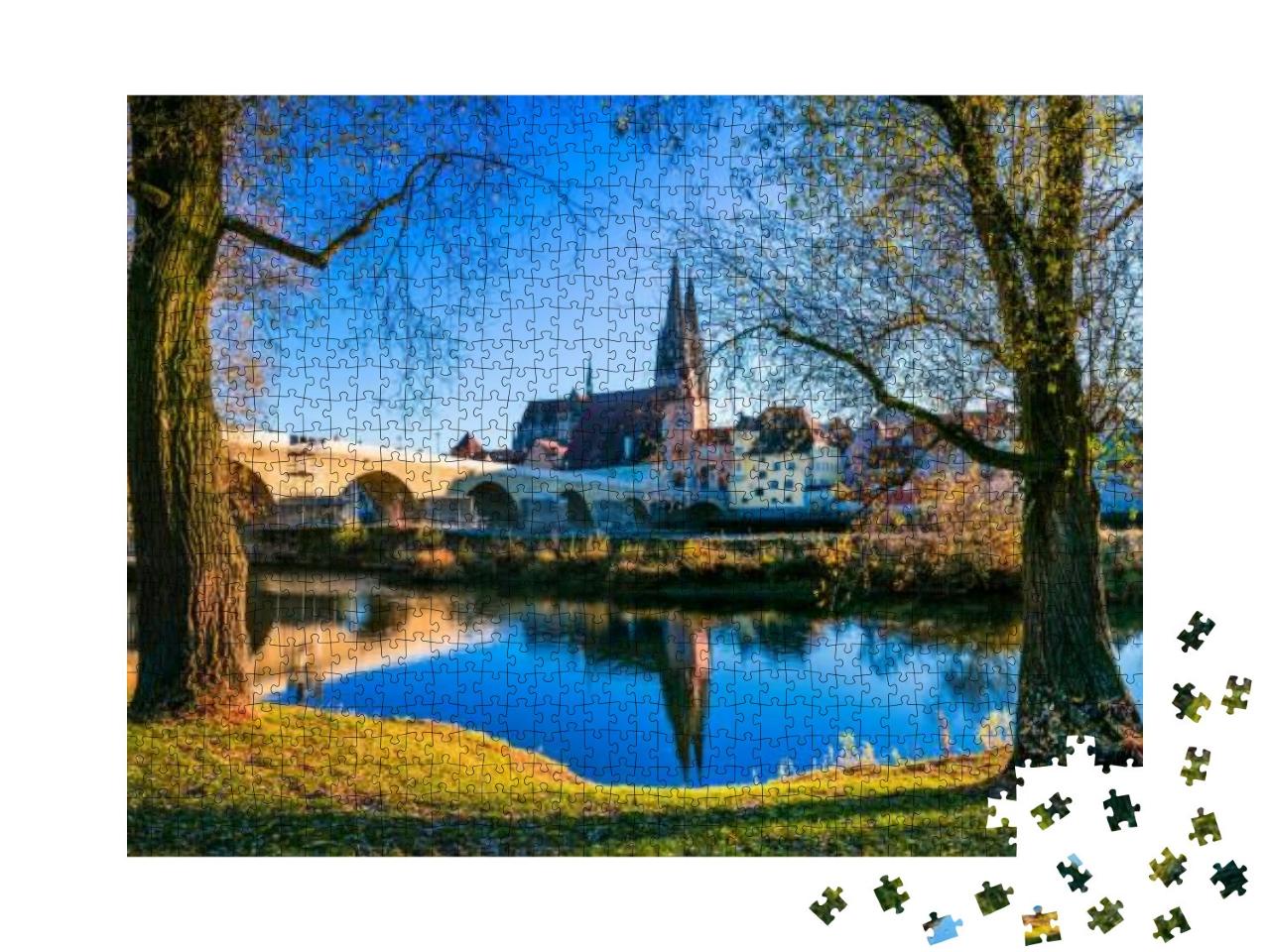 Travel in Germany - Picturesque Regensburg Town Over Danu... Jigsaw Puzzle with 1000 pieces