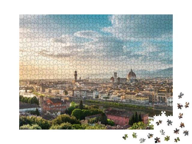 Florence - Italy, Panorama of Firenze... Jigsaw Puzzle with 1000 pieces