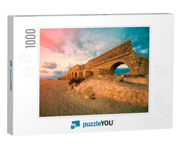 Old Aqueduct in Caesarea, Israel... Jigsaw Puzzle with 1000 pieces