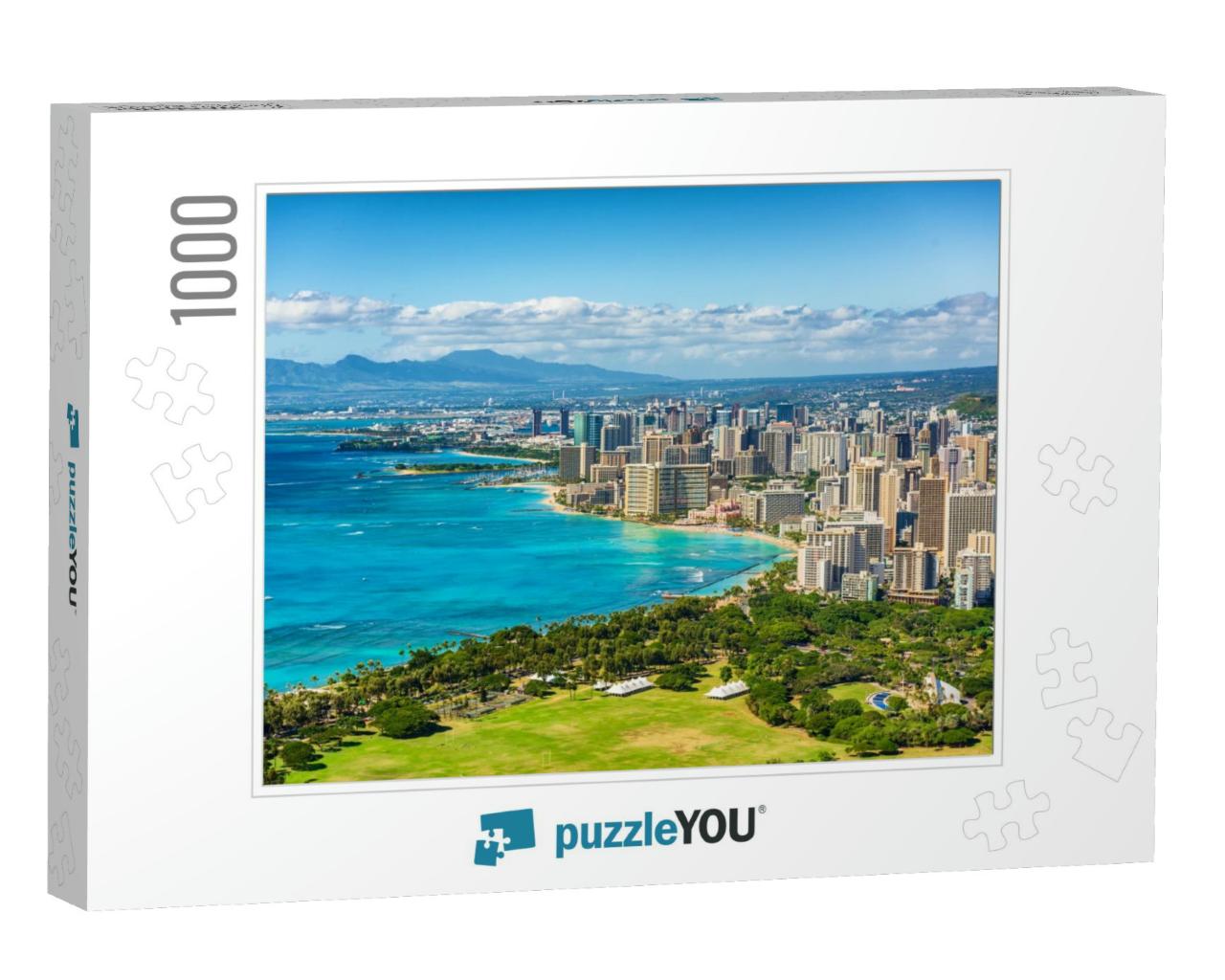 Honolulu City View from Diamond Head Lookout, Waikiki Bea... Jigsaw Puzzle with 1000 pieces