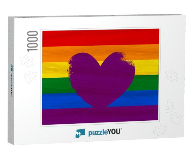 Lesbian, Gay, Bisexual, Transgender Lgbt Pride Flag... Jigsaw Puzzle with 1000 pieces