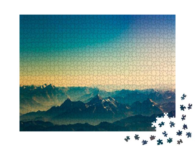 Beautiful Landscape in Himalayas At the Sunset Time, Lada... Jigsaw Puzzle with 1000 pieces