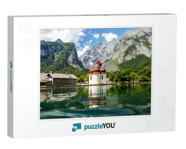 Koenigssee, Church of St. Bartholomew, View from the Lake... Jigsaw Puzzle
