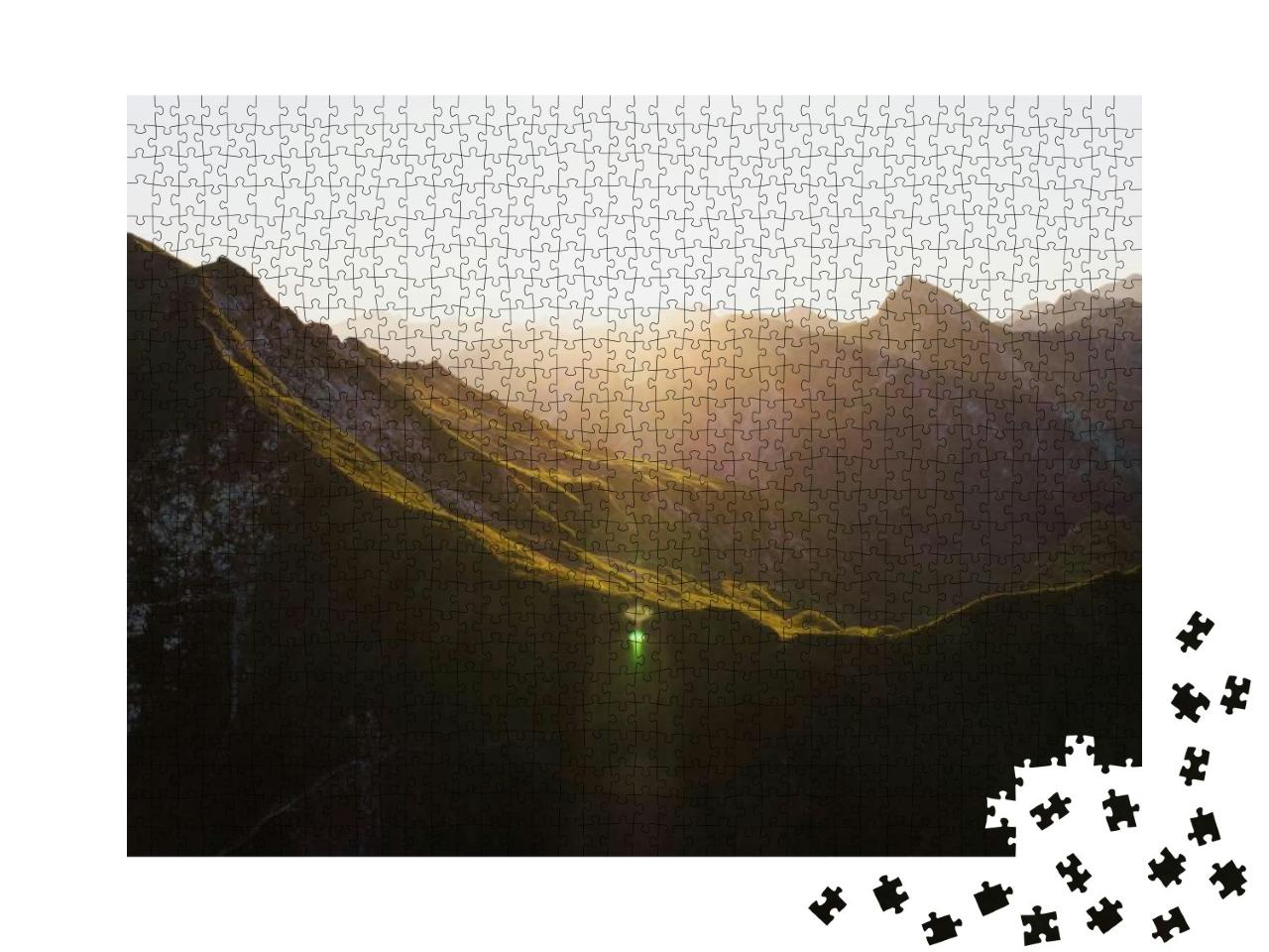 Aerial Sunrise Panorama of Allgaeu Allgau Alps Hochalpen... Jigsaw Puzzle with 1000 pieces
