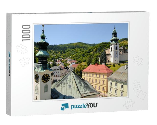 Banska Stiavnica City Hall & Behind the Old Castle... Jigsaw Puzzle with 1000 pieces