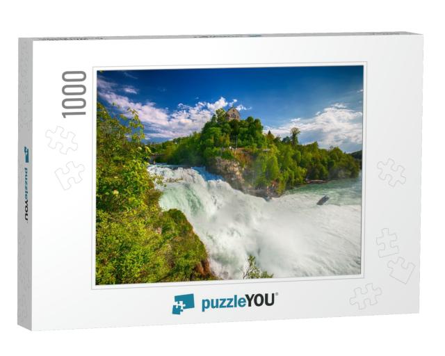 View to Rhine Falls Rheinfalls, the Largest Plain Waterfa... Jigsaw Puzzle with 1000 pieces
