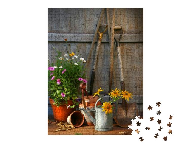 Garden Shed with Tools & Flower Pots... Jigsaw Puzzle with 1000 pieces