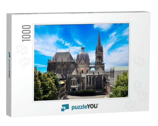 Cathedral Aachener Dom in Aachen, Germany on a Sunny Day... Jigsaw Puzzle with 1000 pieces