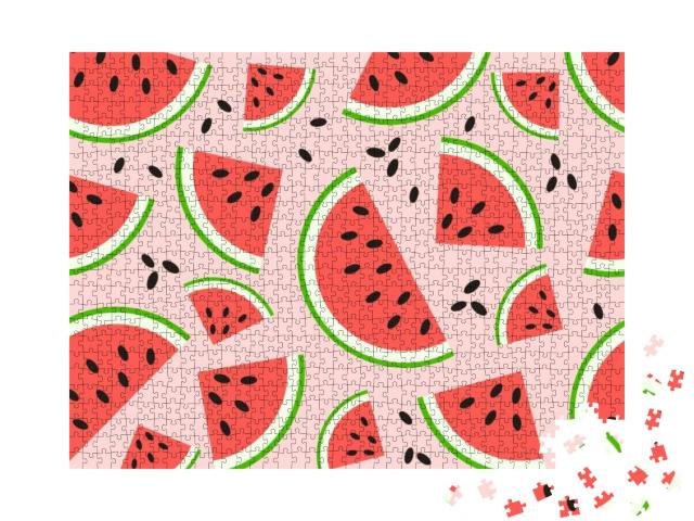 Watermelon Pattern Vector... Jigsaw Puzzle with 1000 pieces