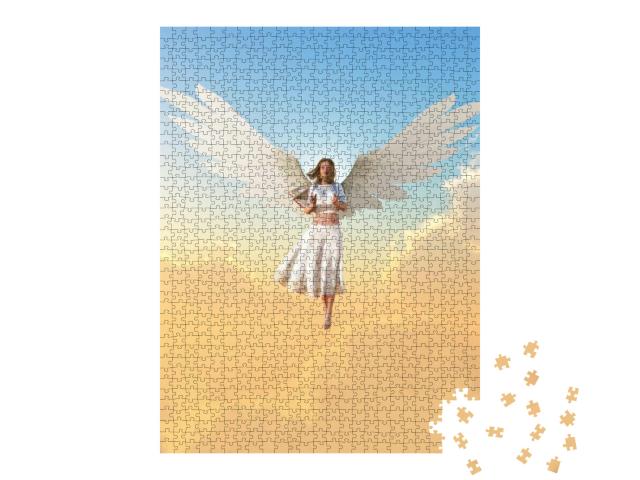 A Guardian Angel Spreads Its Wings & Flies Among the Heav... Jigsaw Puzzle with 1000 pieces