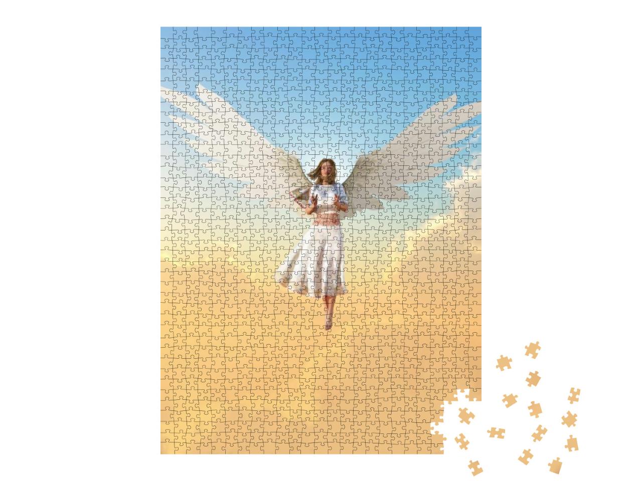 A Guardian Angel Spreads Its Wings & Flies Among the Heav... Jigsaw Puzzle with 1000 pieces