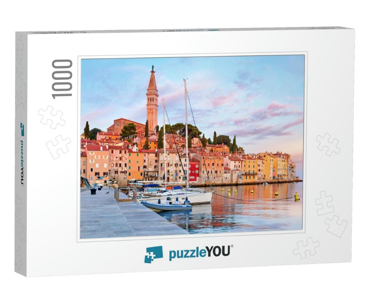 Rovinj, Istria, Croatia. Antique Medieval Houses & Tower... Jigsaw Puzzle with 1000 pieces