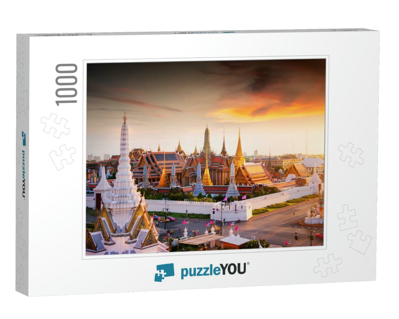 Grand Palace At Twilight in Bangkok, Thailand... Jigsaw Puzzle with 1000 pieces