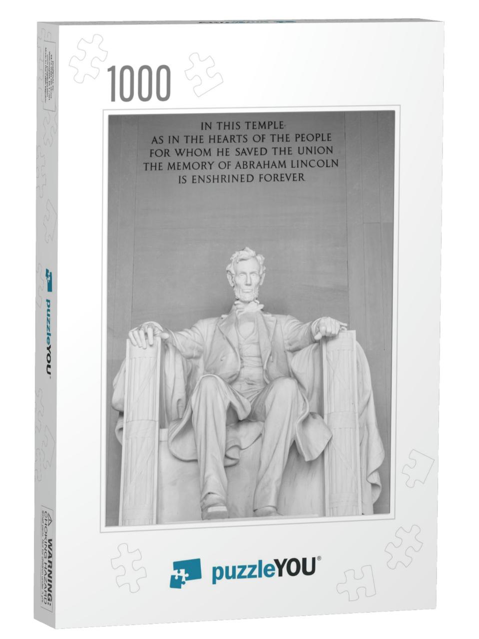 Abraham Lincoln Statue Detail At Lincoln Memorial - Washi... Jigsaw Puzzle with 1000 pieces