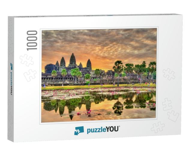 Sunrise At Angkor Wat, a UNESCO World Heritage Site in Ca... Jigsaw Puzzle with 1000 pieces
