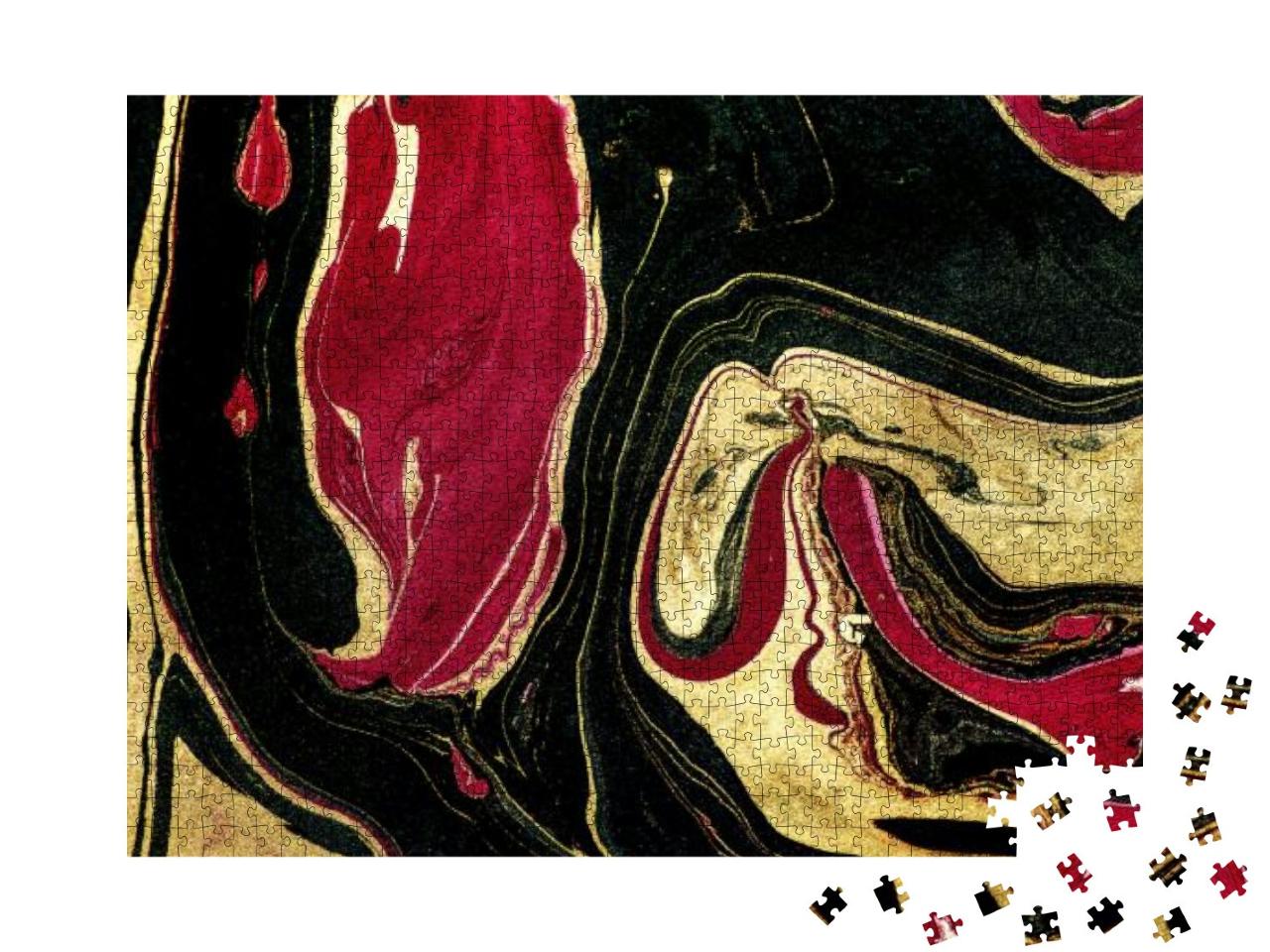 Suminagashi... the Ancient Art of Japanese Marbling. Paper... Jigsaw Puzzle with 1000 pieces