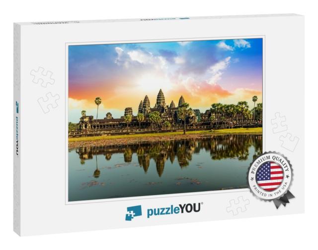 Colorful Sunrise in Angkor Wat, Cambodia... Jigsaw Puzzle
