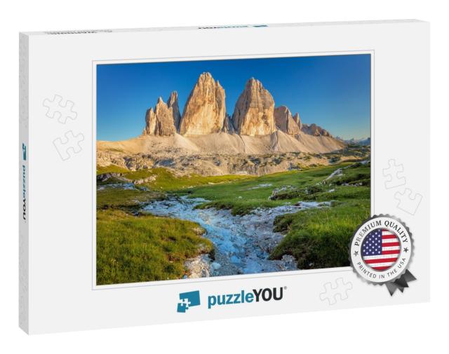 Famous Tre Cime Di Lavaredo At Summer Time. Landscape of... Jigsaw Puzzle