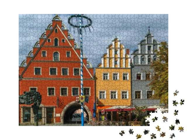 Colorful Historic Houses on Main Square in Weiden in Der... Jigsaw Puzzle with 1000 pieces
