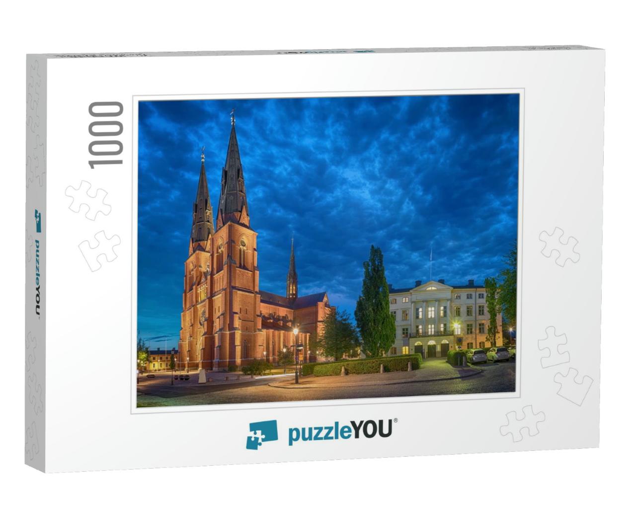 Uppsala Cathedral in the Evening, Uppsala, Sweden Hdr Eff... Jigsaw Puzzle with 1000 pieces