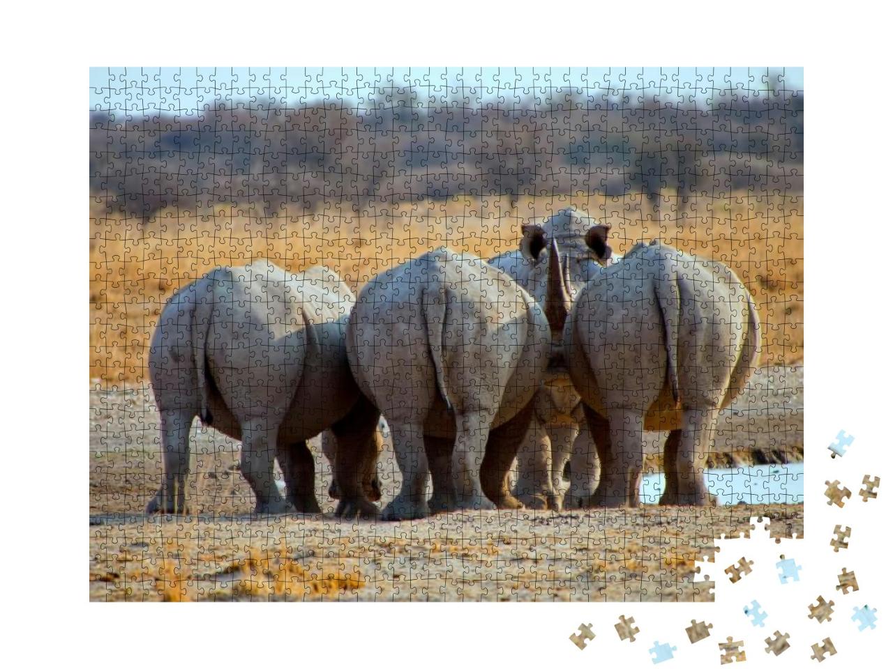 White Rhinoceros Ceratotherium Simum Square-Lipped Rhinoc... Jigsaw Puzzle with 1000 pieces