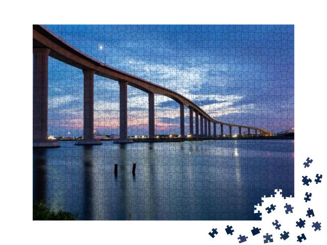 The Jordan Bridge Over the Elizabeth River on the Border... Jigsaw Puzzle with 1000 pieces