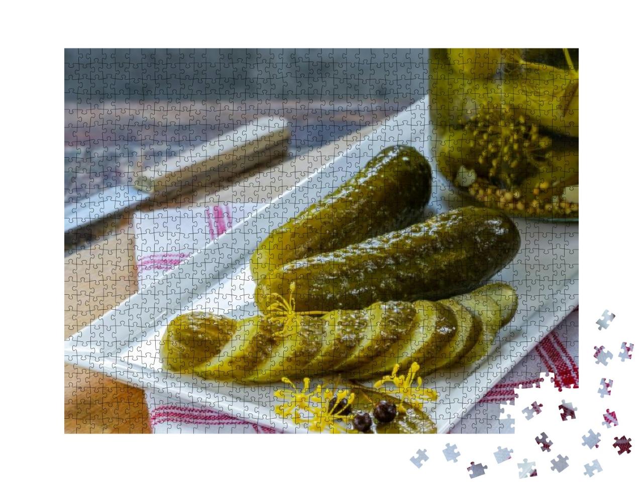 Cucumbers Pickled in Vinegar with Dill & Garlic... Jigsaw Puzzle with 1000 pieces