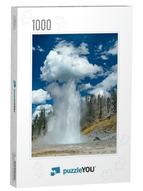 Grand Geyser Begins to Erupt At Yellowstone National Park... Jigsaw Puzzle with 1000 pieces