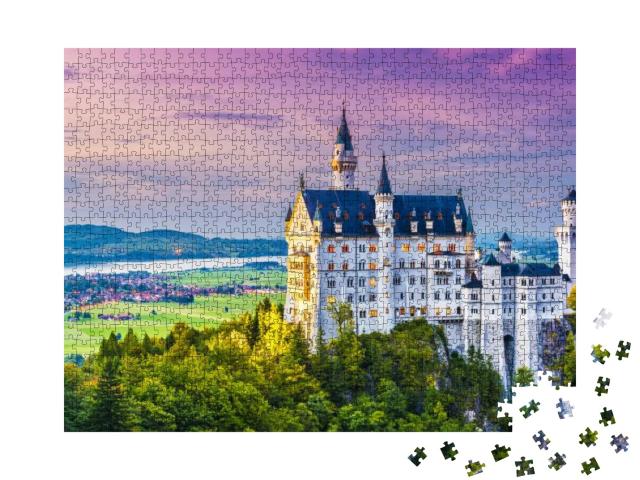 Neuschwanstein Castle in Germany... Jigsaw Puzzle with 1000 pieces