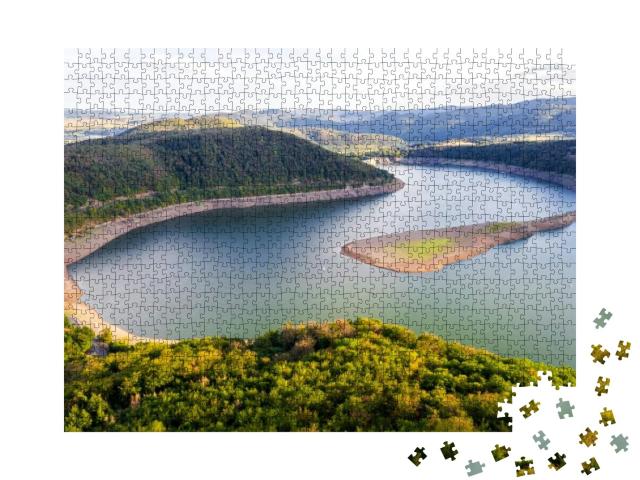 The Edersee Lake in Germany with Its Nature from Above... Jigsaw Puzzle with 1000 pieces