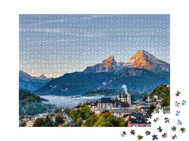 The City of Berchtesgaden & Mount Watzmann in the Bavaria... Jigsaw Puzzle with 1000 pieces