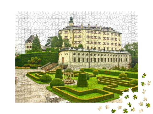 Ambras Castle & Garden, Landmark in Innsbruck, Austria... Jigsaw Puzzle with 1000 pieces