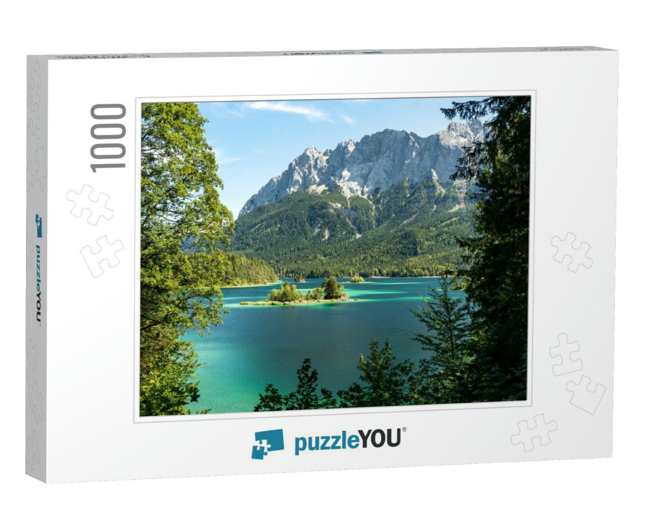 View on the Beautiful Zugspitze Mountain & the Eibsee in... Jigsaw Puzzle with 1000 pieces