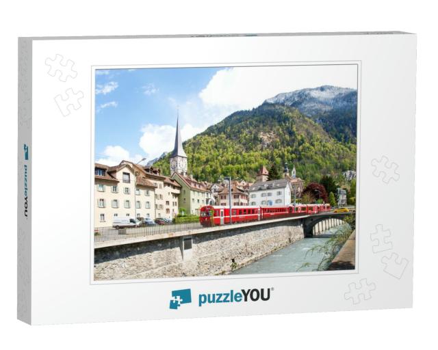 Chur, Switzerland Panorama of the Old Town by Train of th... Jigsaw Puzzle