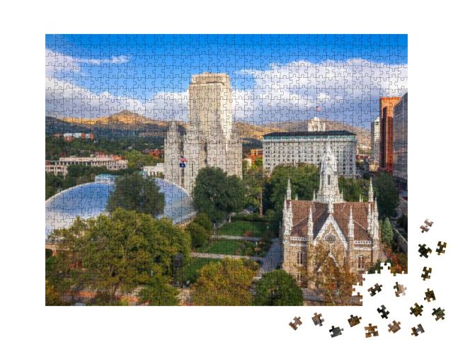 Salt Lake City, Utah, USA Downtown Cityscape Over Temple S... Jigsaw Puzzle with 1000 pieces