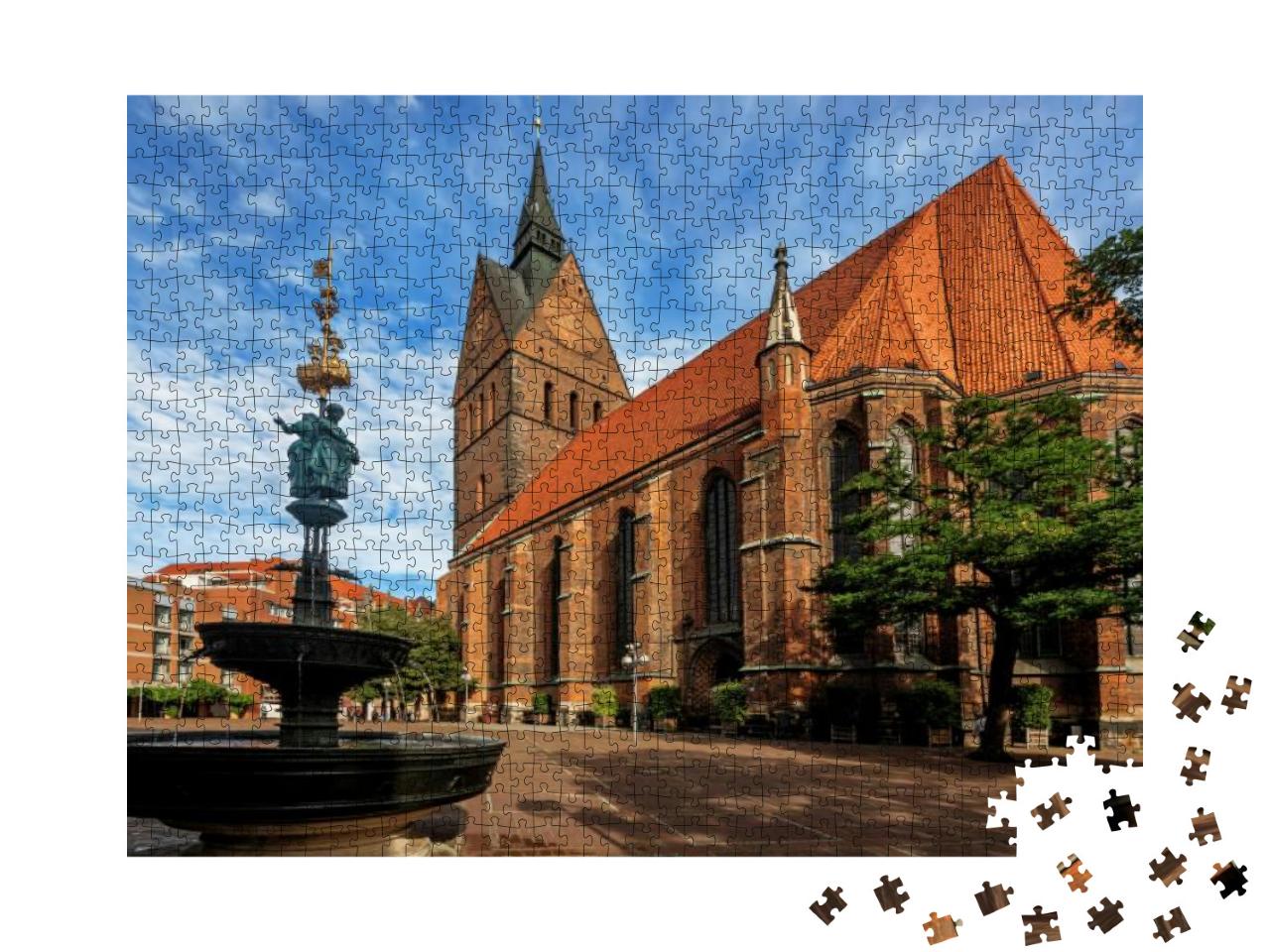 Church on Market Place on the Market Square in Hanover in... Jigsaw Puzzle with 1000 pieces