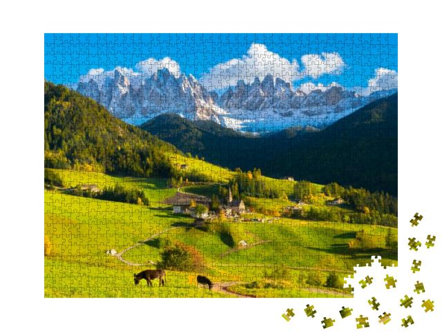 Beautiful Sunset in Santa Maddalena Village - Val Di Fune... Jigsaw Puzzle with 1000 pieces