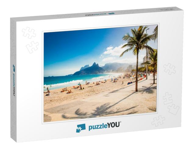 Palms & Two Brothers Mountain on Ipanema Beach in Rio De... Jigsaw Puzzle