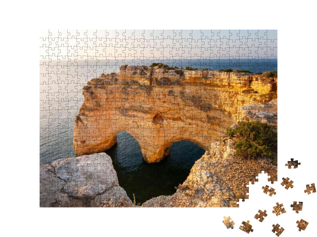 Heart Shaped Cliff in Algarve, Praia Marinha, Portugal... Jigsaw Puzzle with 500 pieces