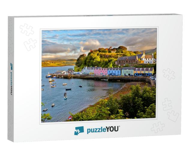 View on Portree Before Sunset, Isle of Skye, Scotland... Jigsaw Puzzle