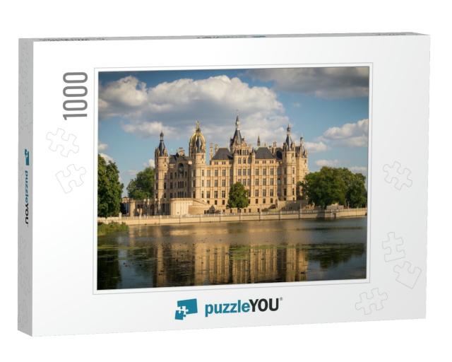Schwerin Castle on a Cloudy Summer Day... Jigsaw Puzzle with 1000 pieces