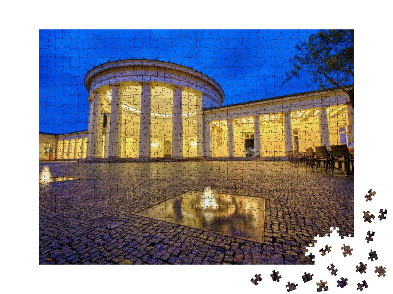 Night Shot of Elisenbrunnen Fountain in the Heart of Spa... Jigsaw Puzzle with 1000 pieces