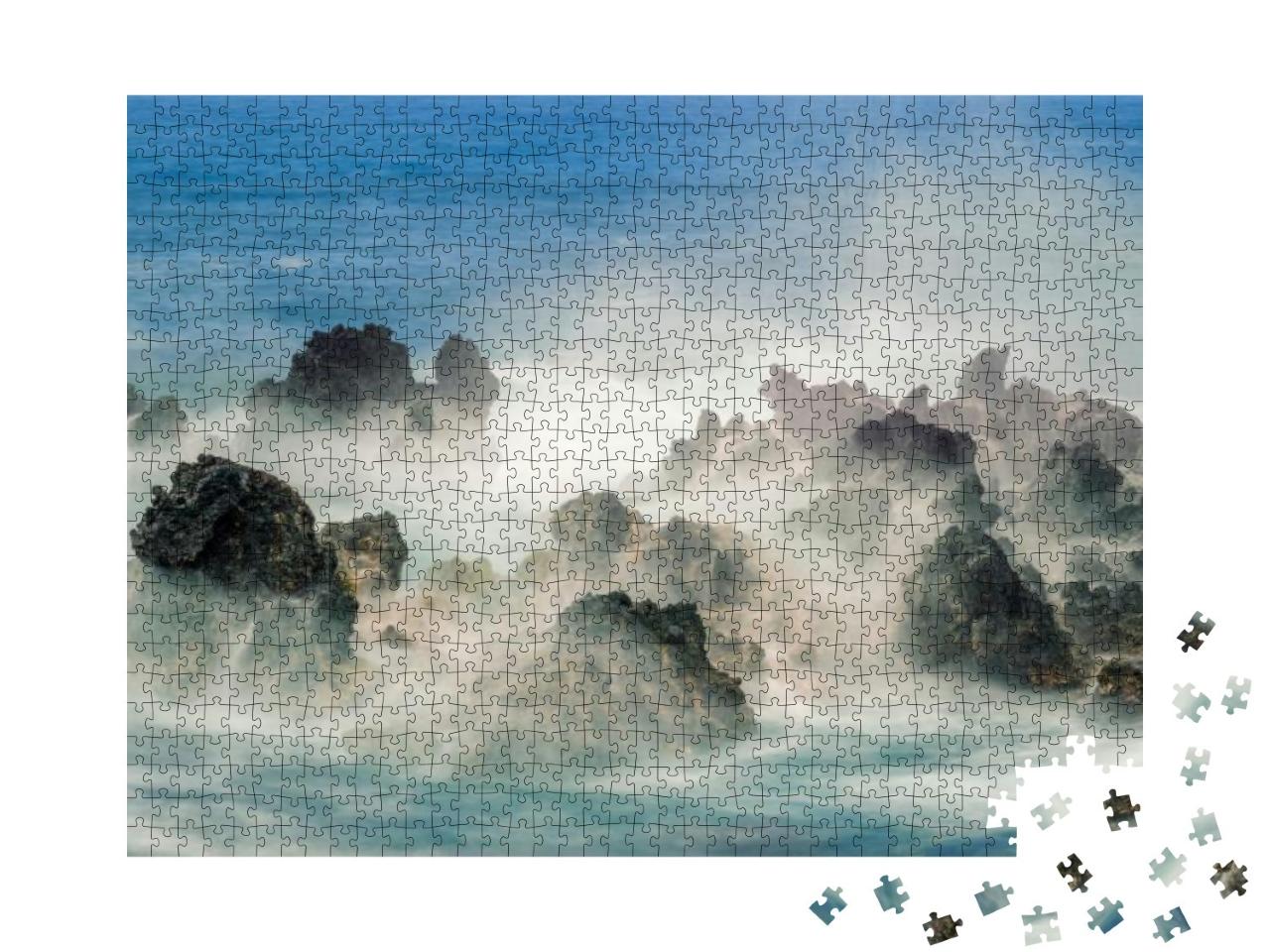 Usa, Hawaii, Big Island of Hawaii. Keauhou Bay, Eroded Vo... Jigsaw Puzzle with 1000 pieces