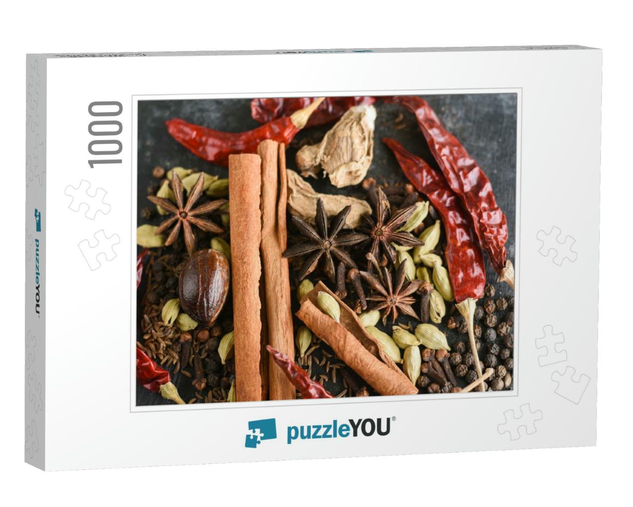 Indian Spices. Indian Spicy Curry Masala for Making Curry... Jigsaw Puzzle with 1000 pieces
