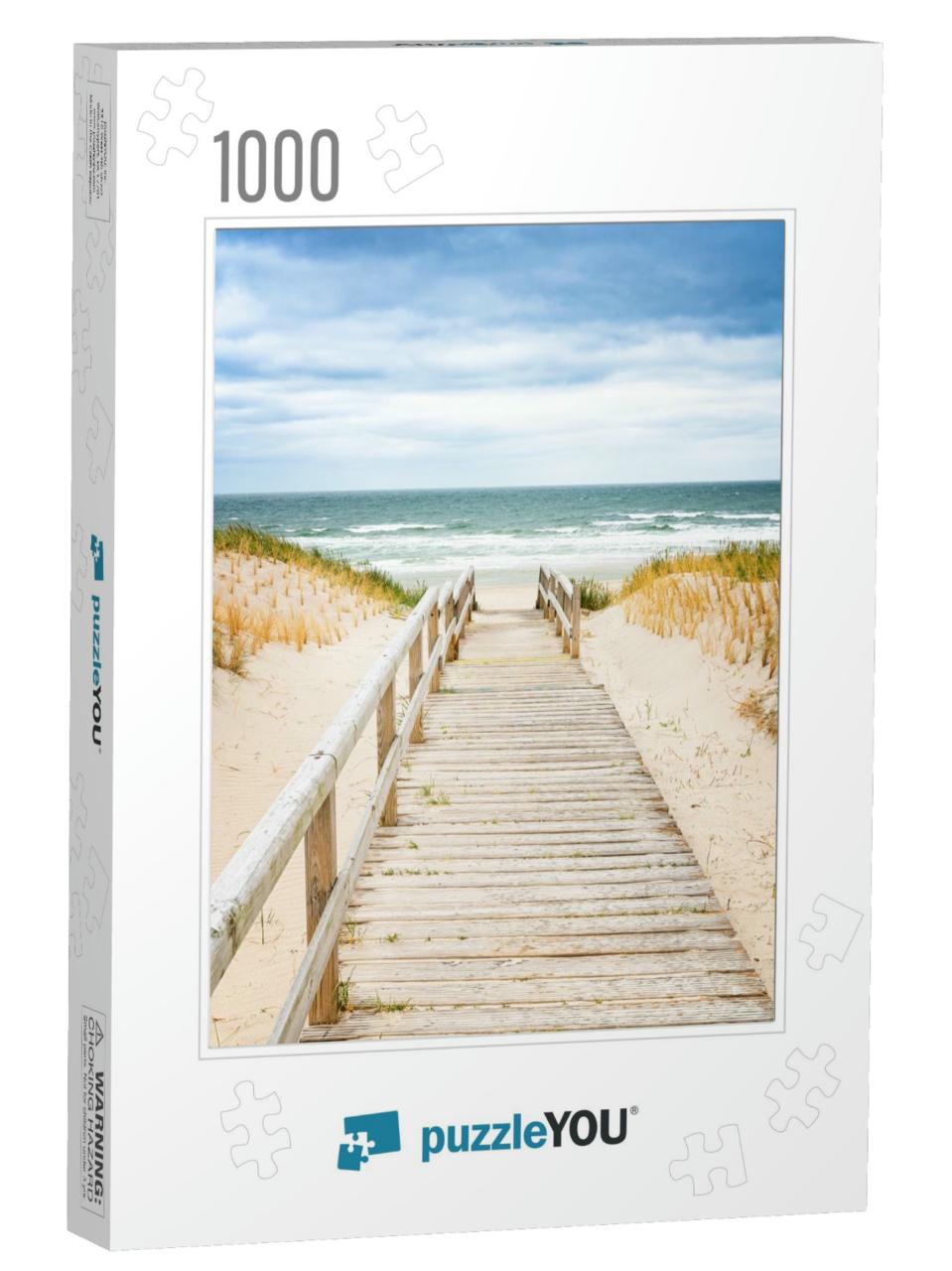 Wooden Footpath on Dune on Sylt. Entrance for the Beach... Jigsaw Puzzle with 1000 pieces