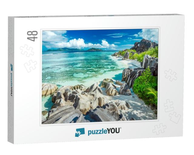 The Most Beautiful Beach of Seychelles - Anse Source Darg... Jigsaw Puzzle with 48 pieces