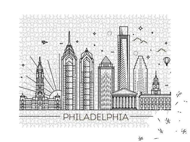 Philadelphia. Pennsylvania Usa. Skyline with Panorama... Jigsaw Puzzle with 1000 pieces