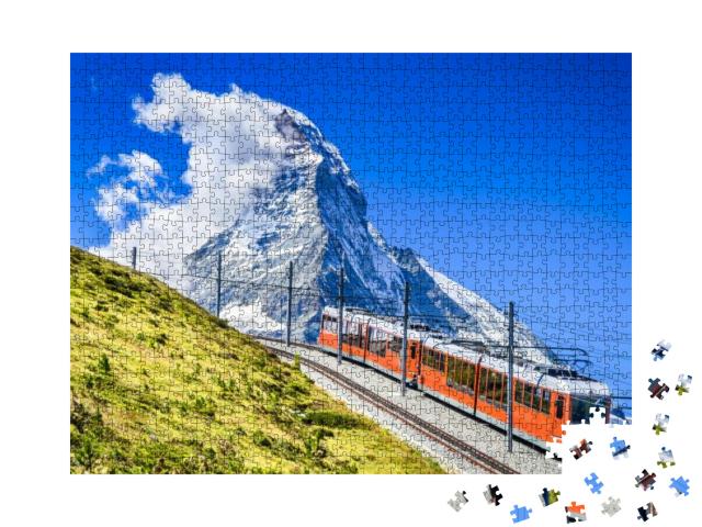 Matterhorn, Switzerland. Gornergratbahn is a 9 Km Long Ga... Jigsaw Puzzle with 1000 pieces